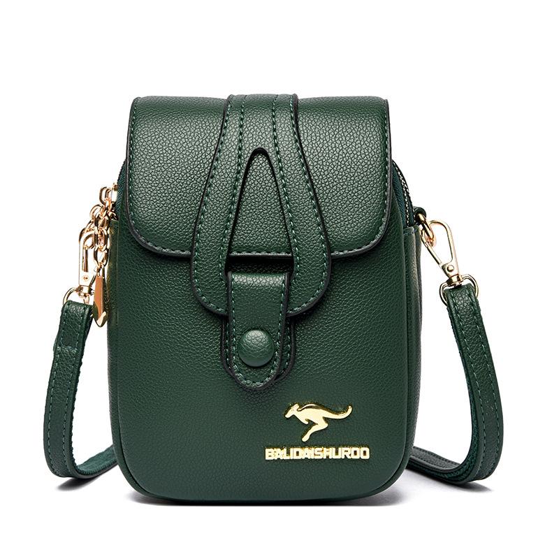 New women's messenger bag, soft leather texture shoulder satchel, mobile phone bag, small square bag, key bag, mother bag.