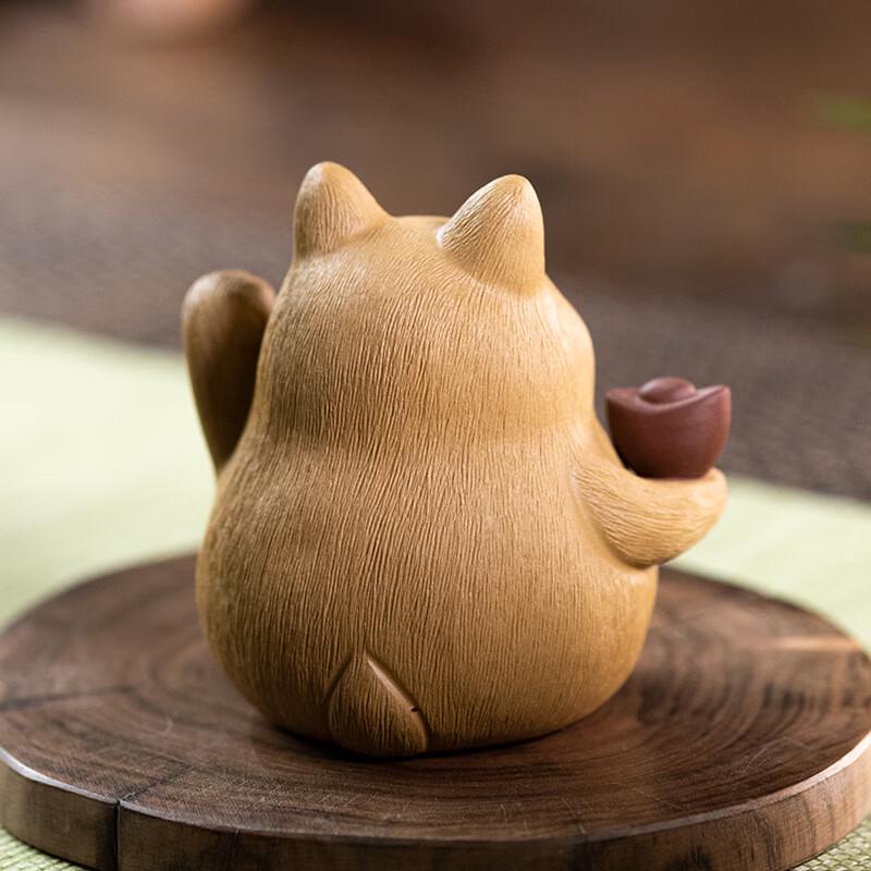 Zhinianhua Purple Clay Lucky Cat Tea Pet