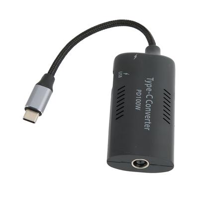 Convertidor de Corriente para Portátil CC a Tipo C PD3.0 Carga Rápida 100W ABS Nylon Trenzado Adaptador Tipo C para Portátil