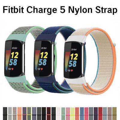 Nylon-Schlaufenarmband für Fitbit Charge 5 Original Smart Sports Bequemes Armband Correa für Fitbit Charge 5 Atmungsaktives Armband