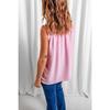 Women's Casual Loose Sleeveless High Neck Button Ruffle Tank Top, Plain Solid Color Versatile Blouse For Europe America, Spring Summer Daily Wear
