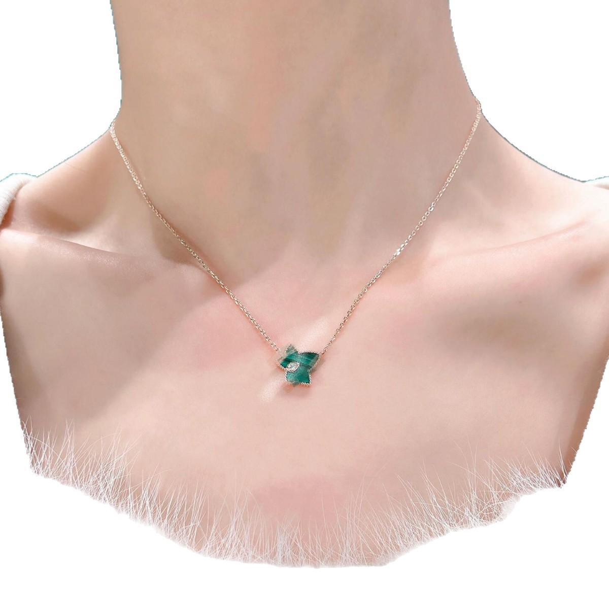 Классический набор: Ожерелье из малахита и серьги с белым жемчугом - Роскошный подарок Lola Rose для нее Malachite Bracelet