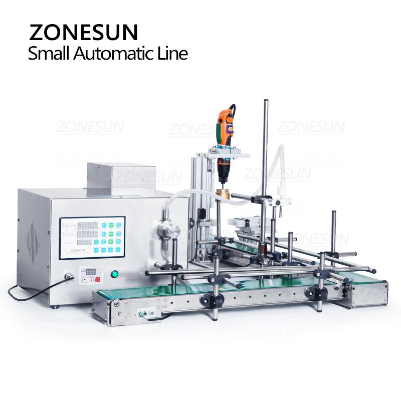 ZONESUN ZS-MPXG1 Small Automatic Filling Capping Machine Bottle Cap Tightening Milk Cosmetics Liquid Filler Food Beverage