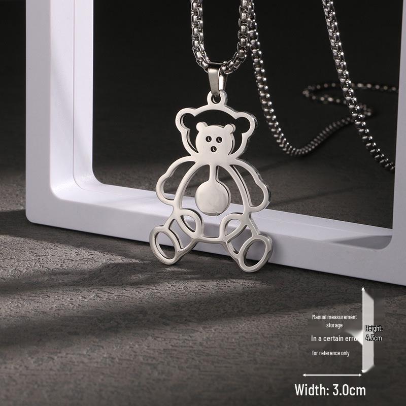 Creative Cartoon Bear Necklace with Movable Limbs - Zinc Alloy Pendant Jewelry