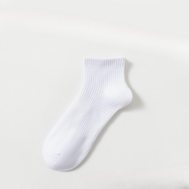 5 Pairs of Men's Spring and Autumn Pure Cotton Sports Deodorizing Running Socks