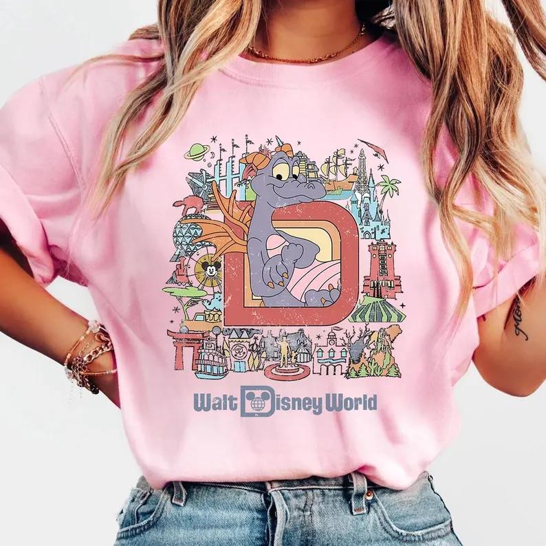 Уолт Дисней Фигмент Фиолетовый Дракон Фигмент Парные Дисней 2025 Унисекс Футболка S