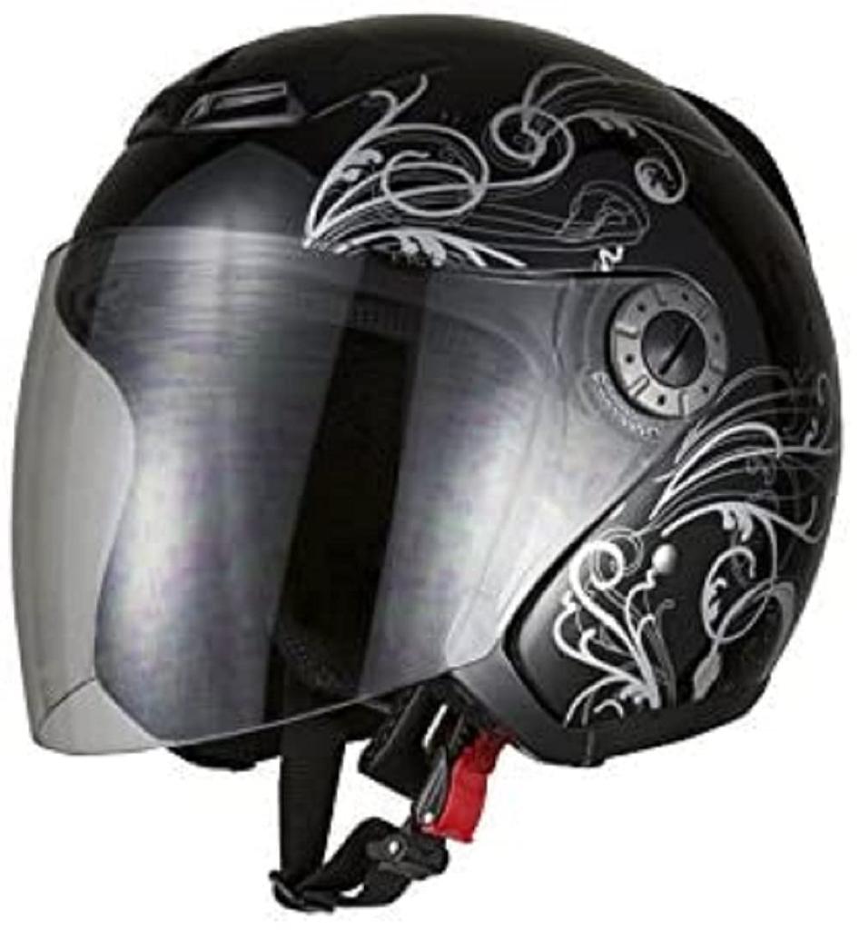 Bike Parts Center Motorcycle Helmet, Jet Graphic, Black, L (59cm-60cm), 721101