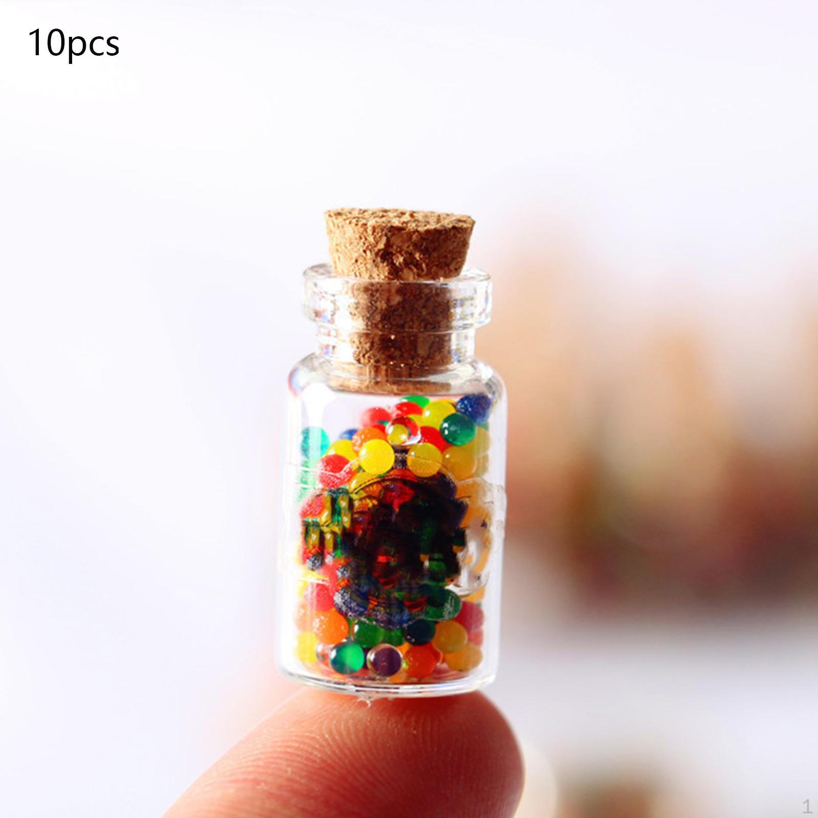 

10 штук миниатюрных конфет 1/12 Dollhosue в стеклянных банках, крошечных маленьких бутылочках Rainbow