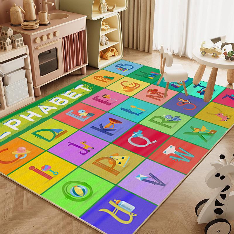 Baby Climbing Mat Household Full Of Dirt-Resistant Washable Crystal Velvet Carpet Kindergarten Children'S Early Education Game Carpet