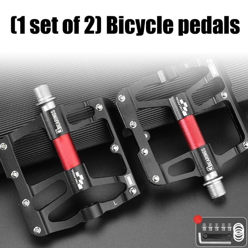 Pedals Mountain Bike Pedals Light Weight Aluminum Bicycles Platform Pedals with Nonslip Studs Sealed Bearing