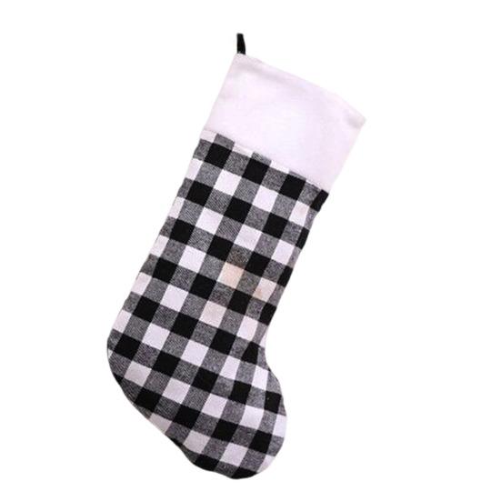 Christmas Stocking Classic Red Black Buffalo Plaid Hanging Stockings for Christmas Tree Fireplace Holiday