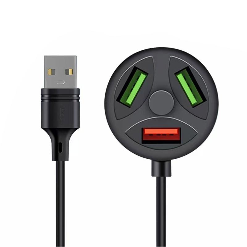 

Универсальный USB-хаб с 3 портами для зарядки Расширитель с несколькими USB-портами Идеально подходит для USB-адаптеров Зарядка нескольких телефонов чёрный