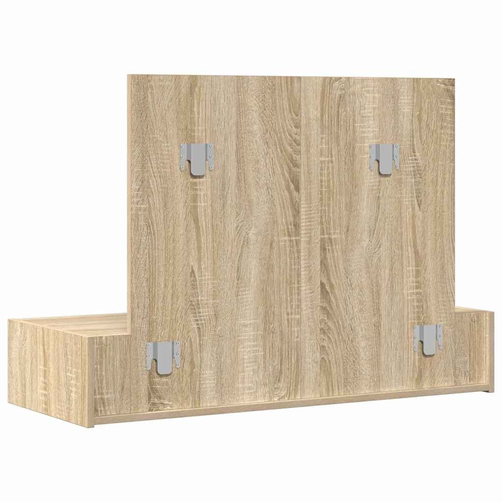 Makeup Table with Storage Brown 100 x 40 x 70 cm Engineered Wood