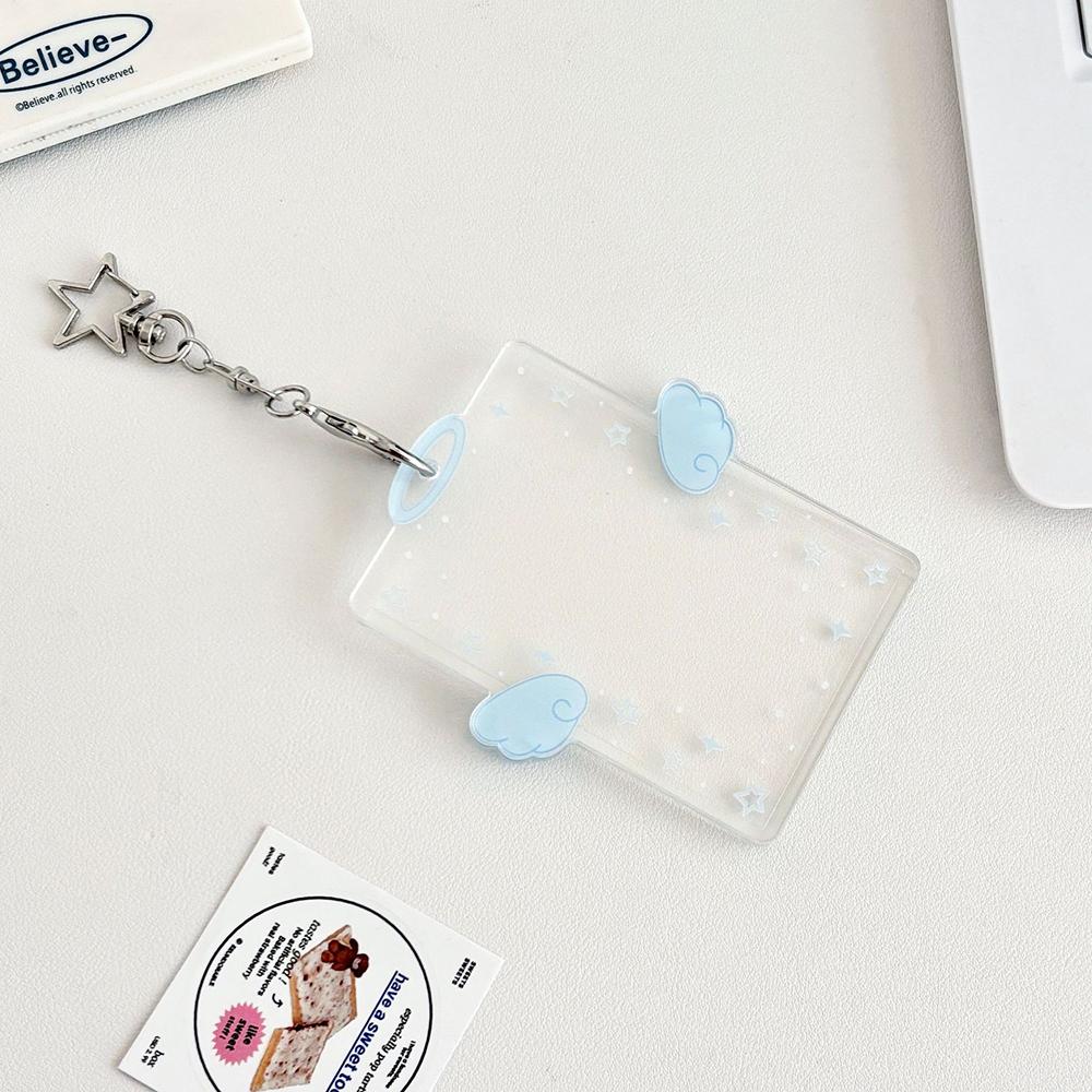 

Angel Wings Card Holder K-POP Idol Album Postcard Organizer Clear Acrylic Badge ID Card Holder K-pop Album Binder Photo Frame синий