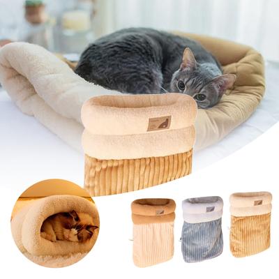 Saco de dormir para gatos, macio, fofinho, sensação fofa, espessado, tipo bolso para animais de estimação, cama, colcha, gatinho, filhote, macio, confortável, ninho, suprimentos para animais de estimação