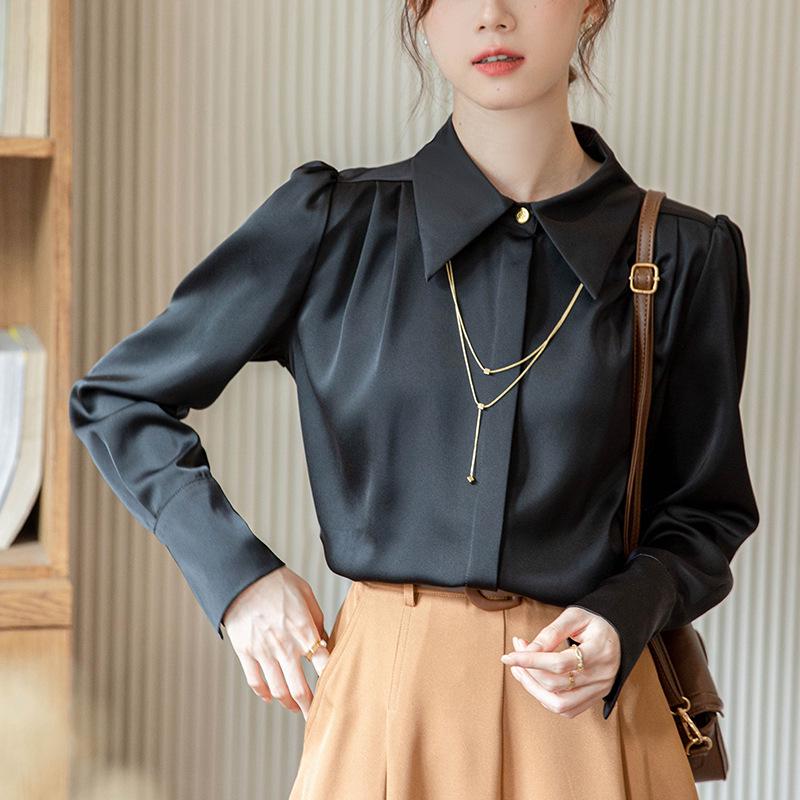 2024 Spring Elegant White Long-Sleeved Women's Top