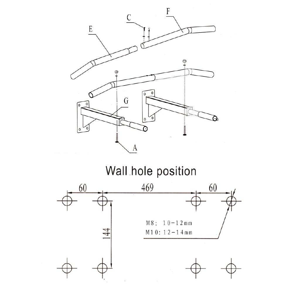 Wall Mounted Heavy Duty Chin Pull-ups Bar Gym Workout Training Fitness Pro Mount Indoor Sports Equipment Maximum 200KG