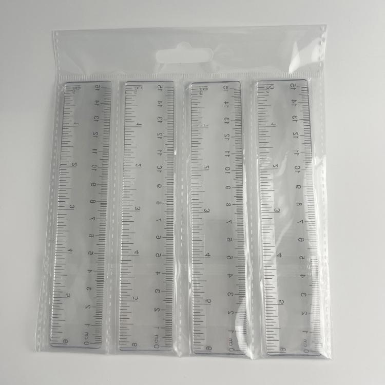 4Pcs Measuring Ruler Tool with Inches Centimeters for Classroom Home Office Colorful Ruler Plastic Ruler Straight Clear