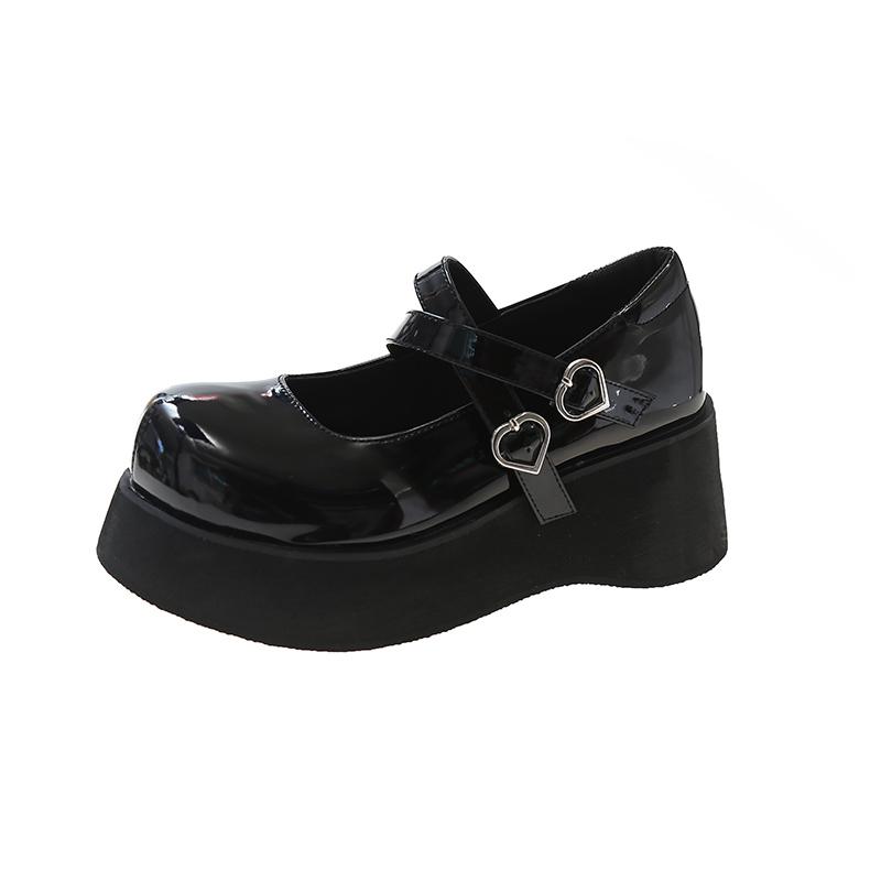 

Туфли-лодочки Comemore Retro Round Head из лакированной кожи большого размера 43, весенние, женские туфли-лодочки с неглубоким носком на платформе 39