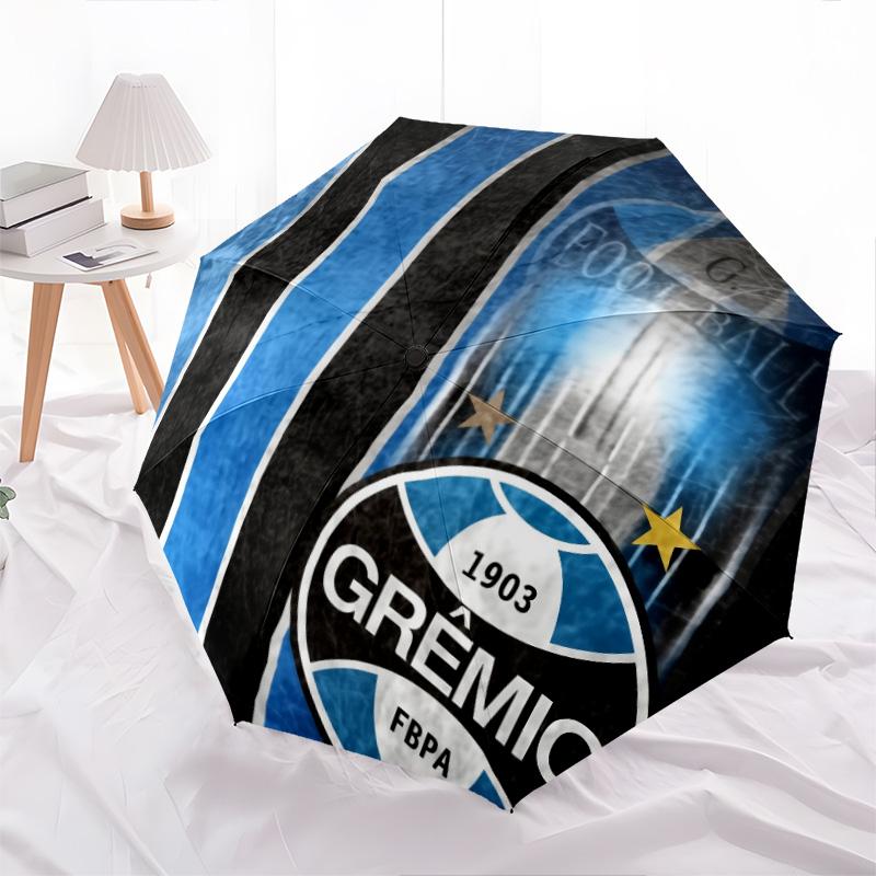 Grêmio FBPA pattern, automatic folding umbrella, portable and foldable design, 8 ribs, a Christmas or birthday gift.