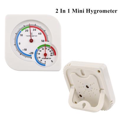 2 In 1 Mini Hygrometer Dual Dial Pointer Humidity Temp Tester Thermometer Temperature Meter for Mechanical Homeuse