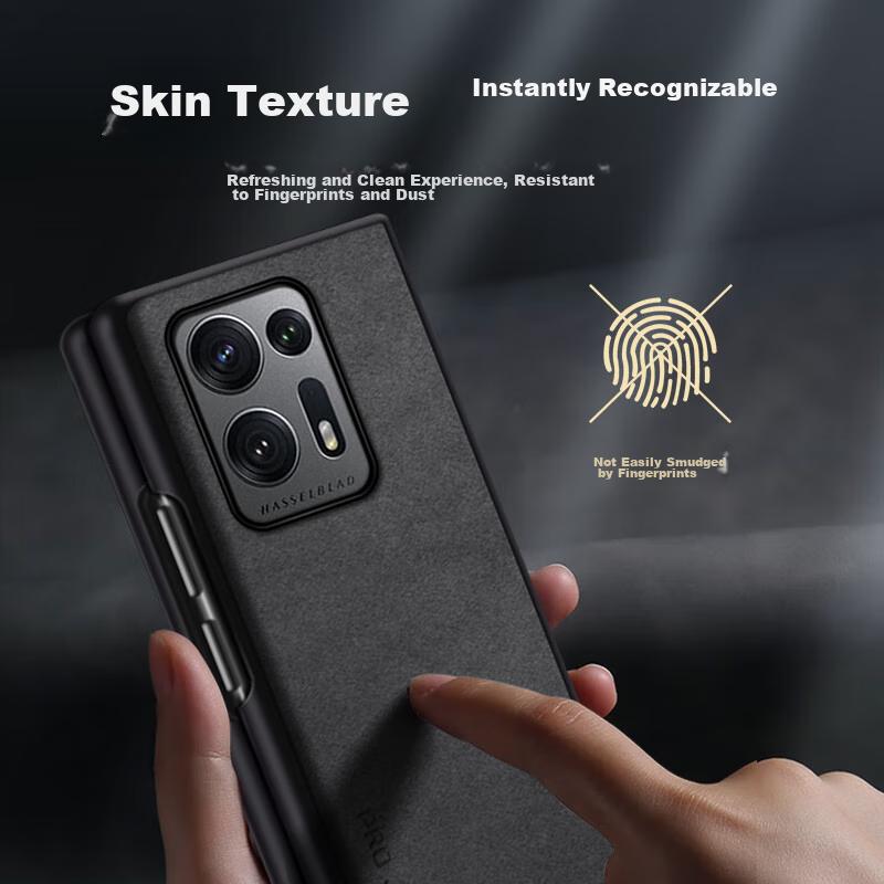 Funda para Teléfono OPPO Find N2, Cubierta Protectora Findn2, Pantalla Plegable Izquierda y Derecha OPPO Find Funda de Cuero a Prueba de Golpes, Exterior en Negro Estrellado