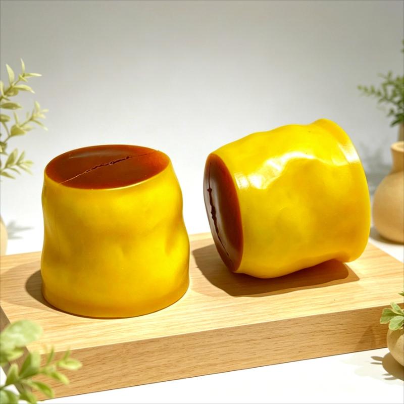 Crafted Crispy Pudding Shape Crackle Squeeze Doll Crunchy Filler Inside Squishy Ball Anti-anxiety Stress Relief Fidget Doll Adult