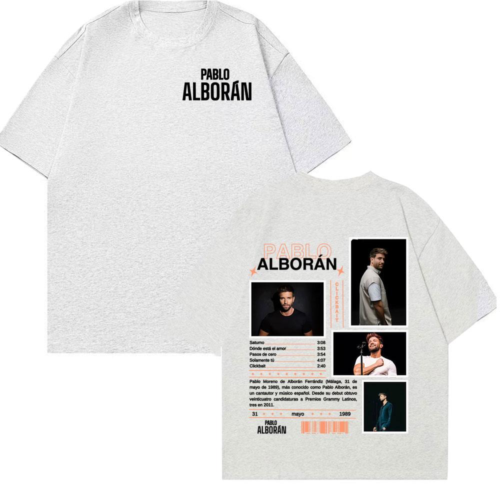 Singer Pablo Alboran Clickbait Album Cover Tshirts Unisexs Clothing Harajuku Hip Hop Street T Shirt Casual Comfort Loose Tshirt