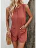 Di Yun Women's Solid Color Sleeveless Jumpsuit - Spring/Summer 2024 Casual European & American Style with Pockets