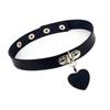 Sexy Necklace Collar Leather  Cosplay Heart Collars And Leash Set For Women Bondage Gothic Choker Accessories