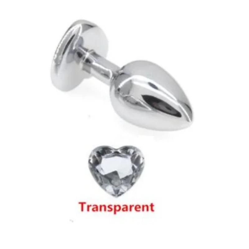 3 Size Anal Plug Heart Stainless Steel Crystal Anal Plug Removable Butt Plug Stimulator Anal Sex Toys Prostate Massager Dildo