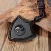 Obsidian Yin Yang Tai Chi Pendant Necklace - Protective Crystal Bagua Shield
