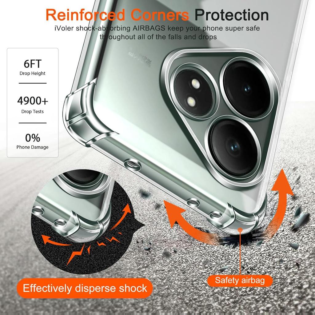 Nárazuvzdorné pouzdro z TPU s airbagy pro Realme GT 7 Pro 6 6T Neo 3 3T GT 2 Neo 2T Note 50 Ochranný kryt Průhledná Capa Fundas Coque