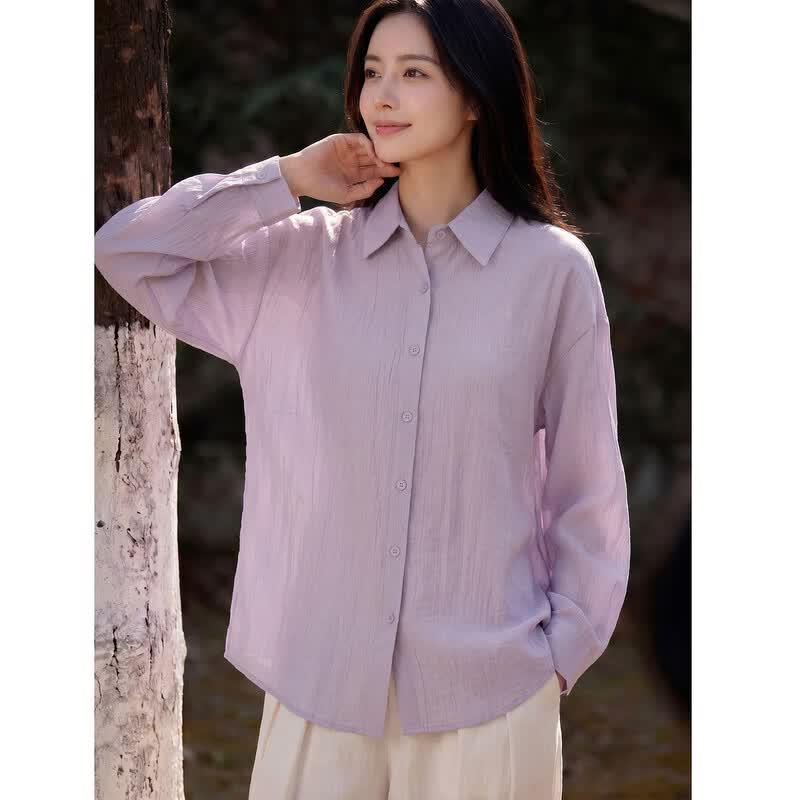 Demana Air Shirt Loose Fit Long Sleeve Cardigan Blouse M