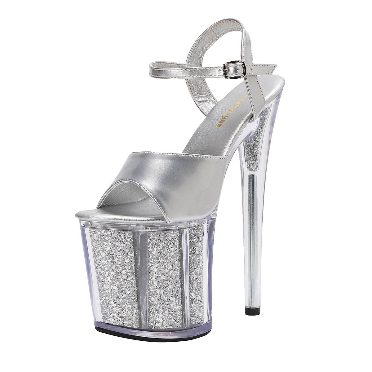 

Женские босоножки на платформе-стилетто 20 см с открытым носком - Летние каблуки больших размеров 41