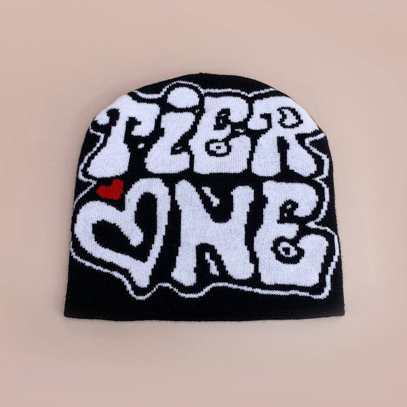 Love Letter Jacquard Knitted Hat For Men And Women Warm Street Hip Hop Pullover Hat