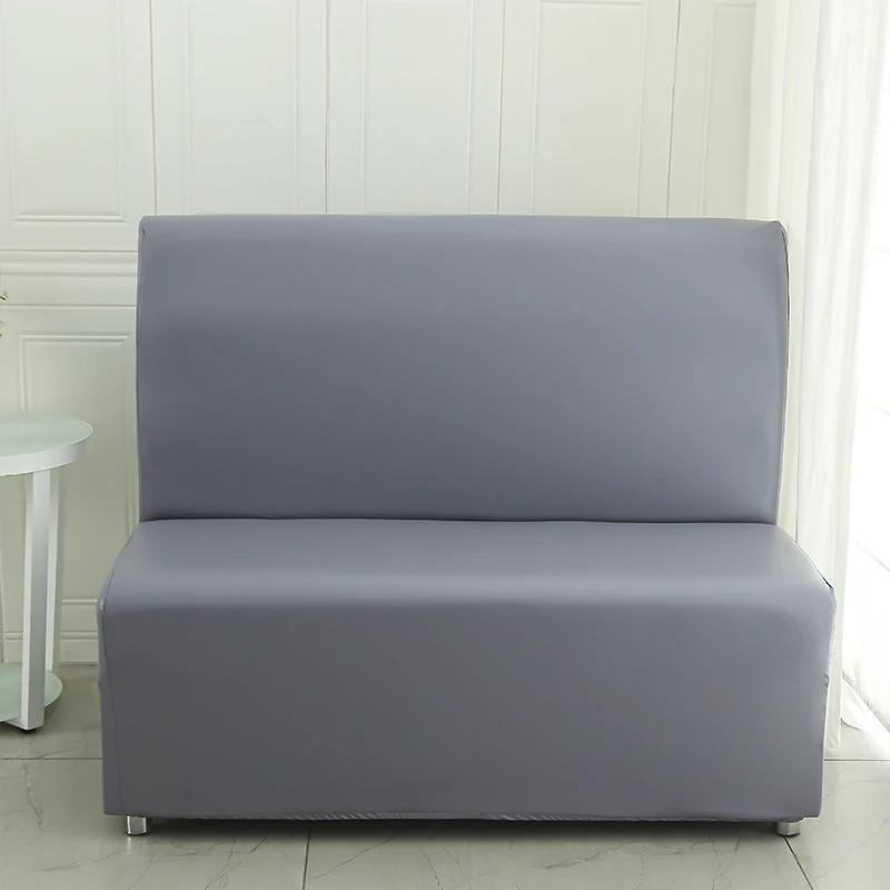 Ärmelloser Sofabezug Hotel Restaurant Zuhause Internetcafé Café Stretch-Überwurf All-inclusive PU-Leder Spandex Couchbezug