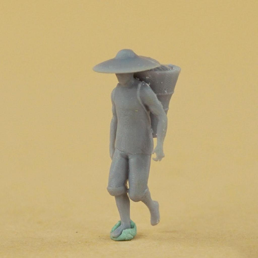 1:87 Scale Farmer Figures Character Model for DIY Scene Train Station Layout Fairy Garden Micro Landscape Desktop Decoration