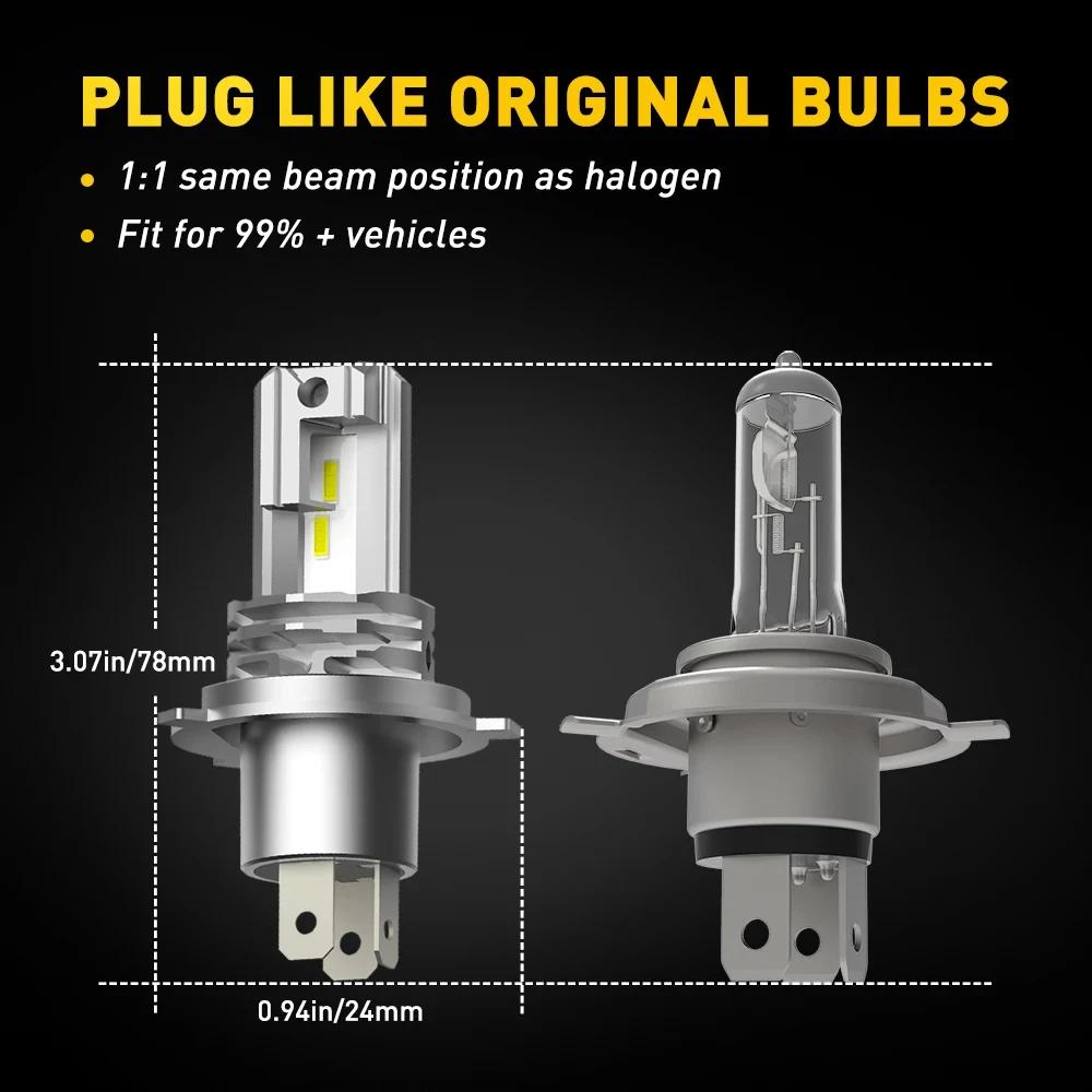XTG X89 LED Headlight Bulbs 2Pcs H4 H7 9003 30000LM CSP Canbus Fanless Hi Lo Beam Car Motorcycle Auto Lamp 12V 24V Ultra Bright
