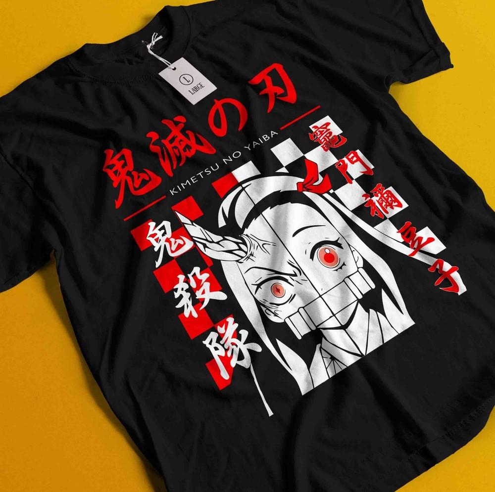 

Demon Slayer Shirt Nezuko Tshirt Tanjiro T-Shirt Muzan Doma Tee Inosuke Zenitsu L