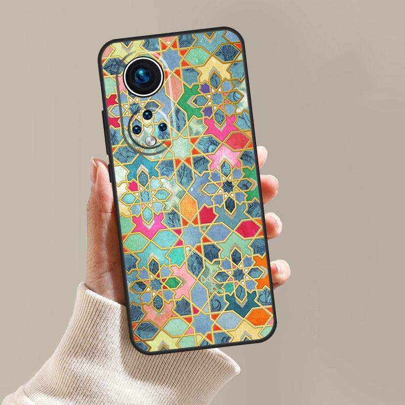 Moroccan Tiles Pattern Case For Honor Magic 5 Pro 10 50 70 90 Lite X7 X8 X9 X6a X7a X8a X9a Magic 4 Lite Coque