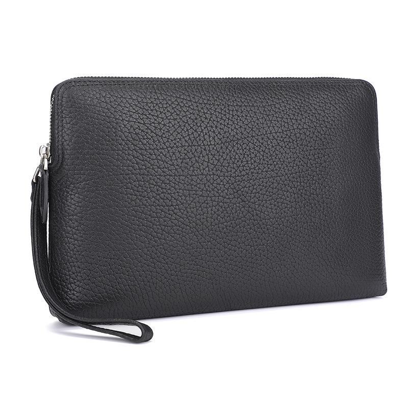 Men's Genuine Leather Clutch: First Layer Cowhide Business, Fashion Envelope Wrist Bag Handbag