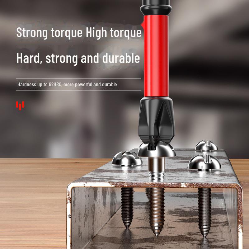 Magnetischer Kreuzschraubendreherkopf aus Wolframstahl, rutschfest, schlagfest, elektrisches Handwerkzeug mit hoher Härte
