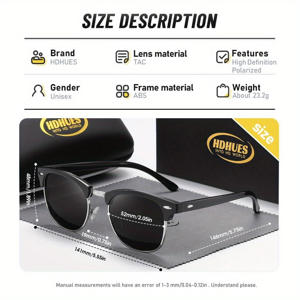 HdHues Унисекс Квадратные пластиковые поляризованные модные солнцезащитные очки — фото 3