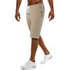 Men Sport Short Pants Drawstring Elastic Waist Straight Comfortable Fit Knee Length Soft Breathable Pockets Single Color Men Summer Everyday Short