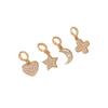 14K Gold-Filled Zirconia Heart, Pentagon, Star, and Moon Pendant Charm for DIY Jewelry