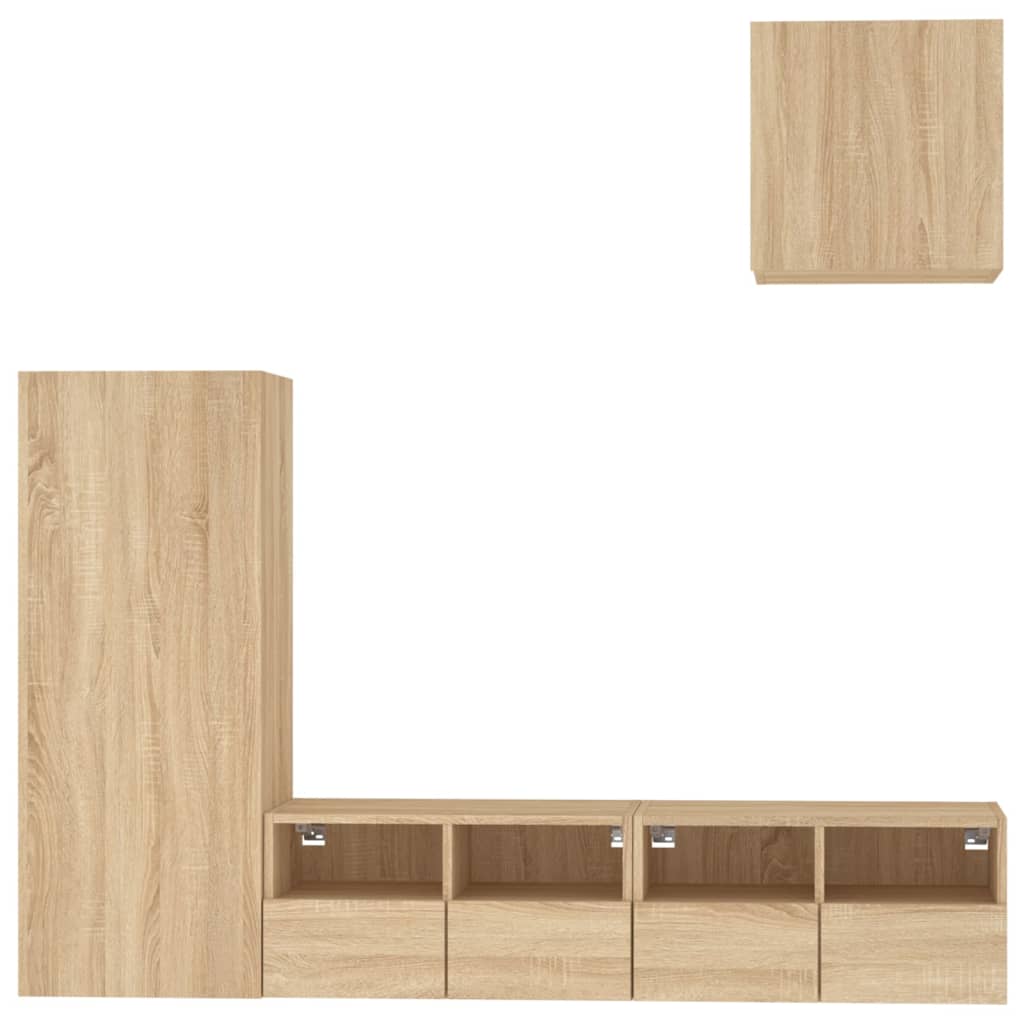 Vidaxl 4-Cz. TV Furniture Set, Sonoma Oak, Wood-Based Material