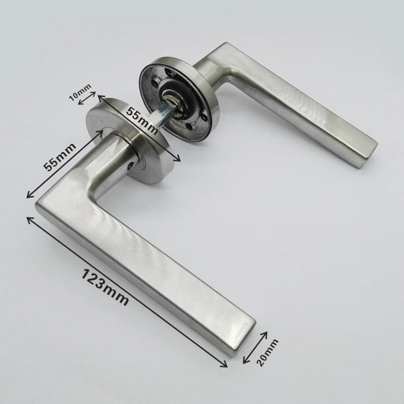 1 Pair Stainless Steel Passage Door Handle Silent Reversible Handle for Bedroom Bathroom Door Furniture Hardware Accessories