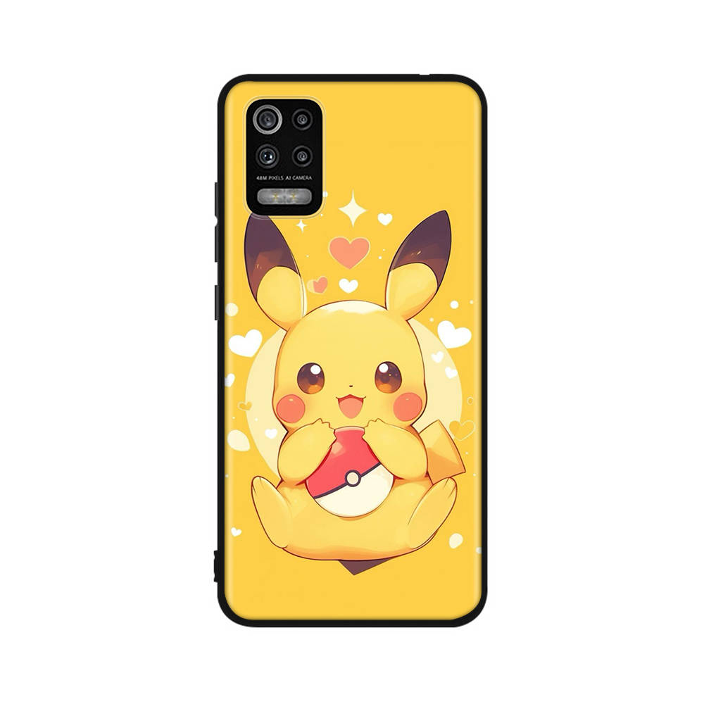 CT53 Cute Pikachu Case for OPPO Reno 8 6 5 4 Pro Find X3 A17 A31 A38 A40 A53 A54 A55 A74 A76 A78 A77 A80 A94 A95 A96 Lite Black Sofe Cover