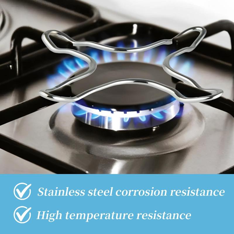 1pcs Gas Stove Support Stand, Stainless Steel Stand, Camping Iron Stove Ring, Heat Diffuser, Small Pot Stand, Kitchen Cooking
